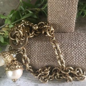 Vintage Jewelry - Vintage Chain Pearl Charm Necklace Vintage Jewelry - Vintage Chain Pearl Charm Necklace